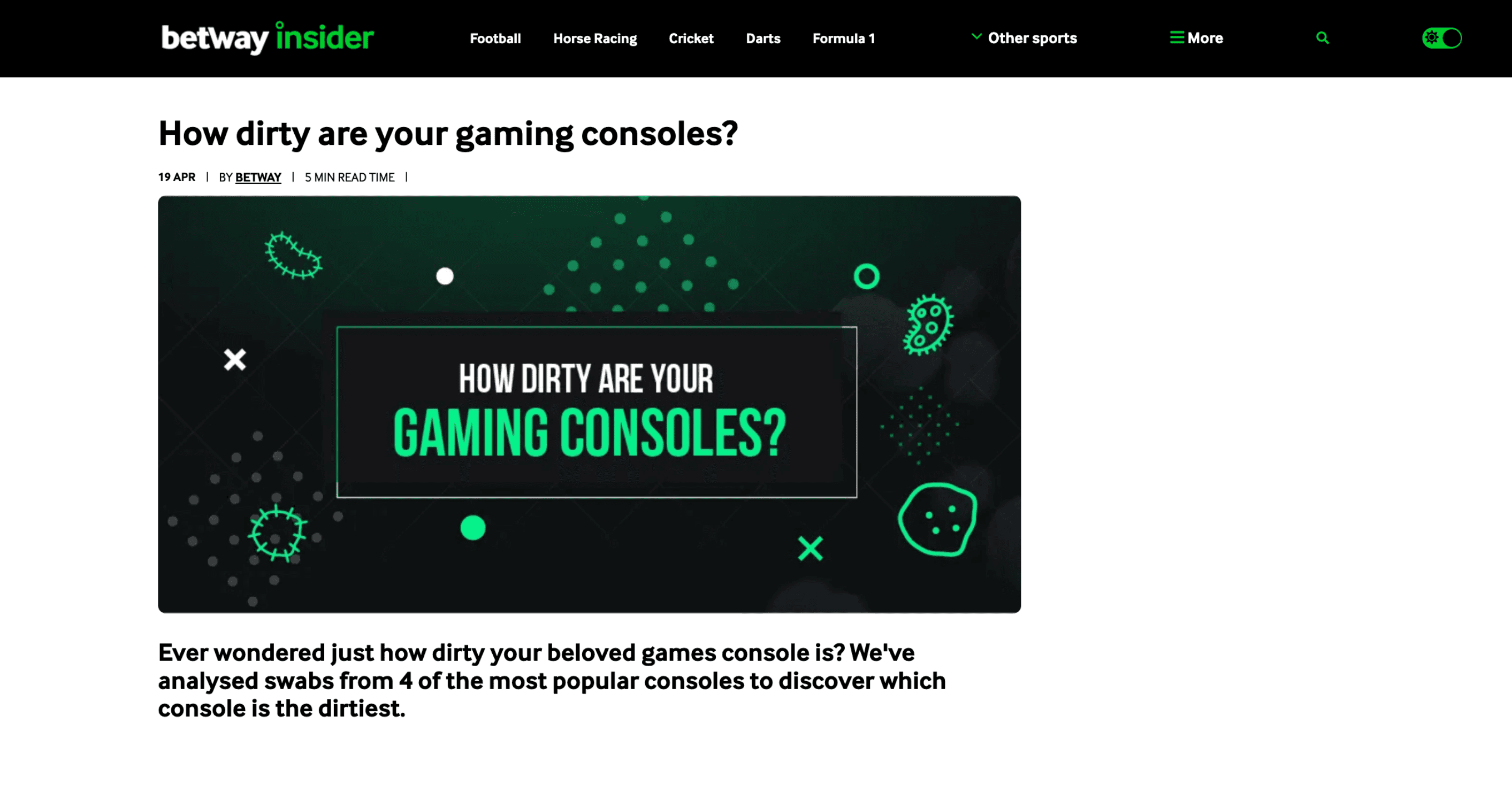 How dirty are your consoles?